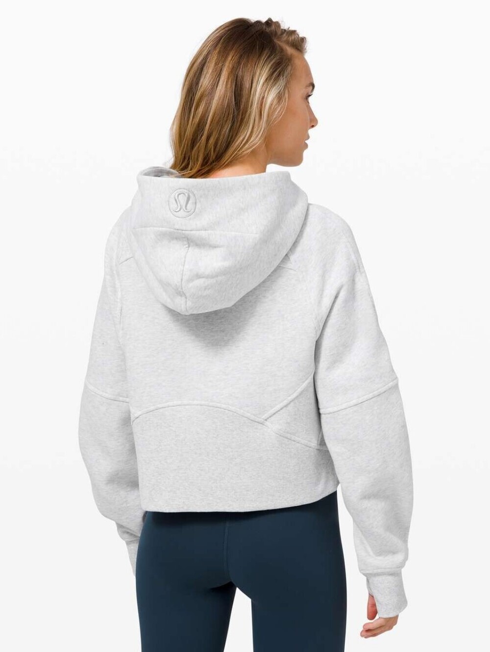 lululemon Scuba Oversized Light Gray Half-Zip Hooded Sweatshirt Size M/L - Picture 13 of 15